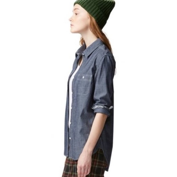 Uniqlo Chambray Long Sleeve Shirt - Picture 5 of 7